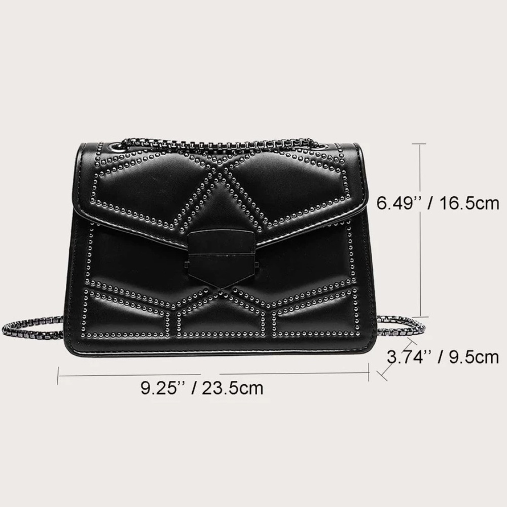 Studded Chain Evening Shoulder Crossbody Bag - Picture 6 of 14